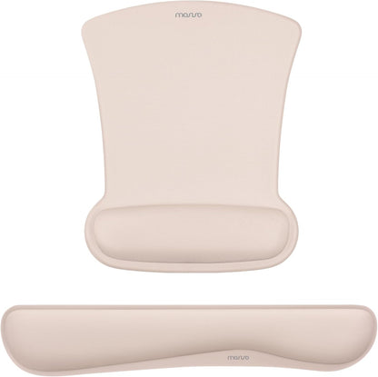 MOSISO Light‑Purple Ergonomic Memory‑Foam Keyboard & Mouse Wrist Rest Set, Non‑Slip Wrist Support Pads for Office Gaming Home Workspace
