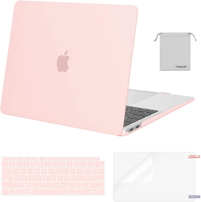 MOSISO Compatible with MacBook Air 13 inch Case M1 2018-2021 A2337 A2179 A1932, Protective Hard Shell & Keyboard Cover & Screen Film & Pouch