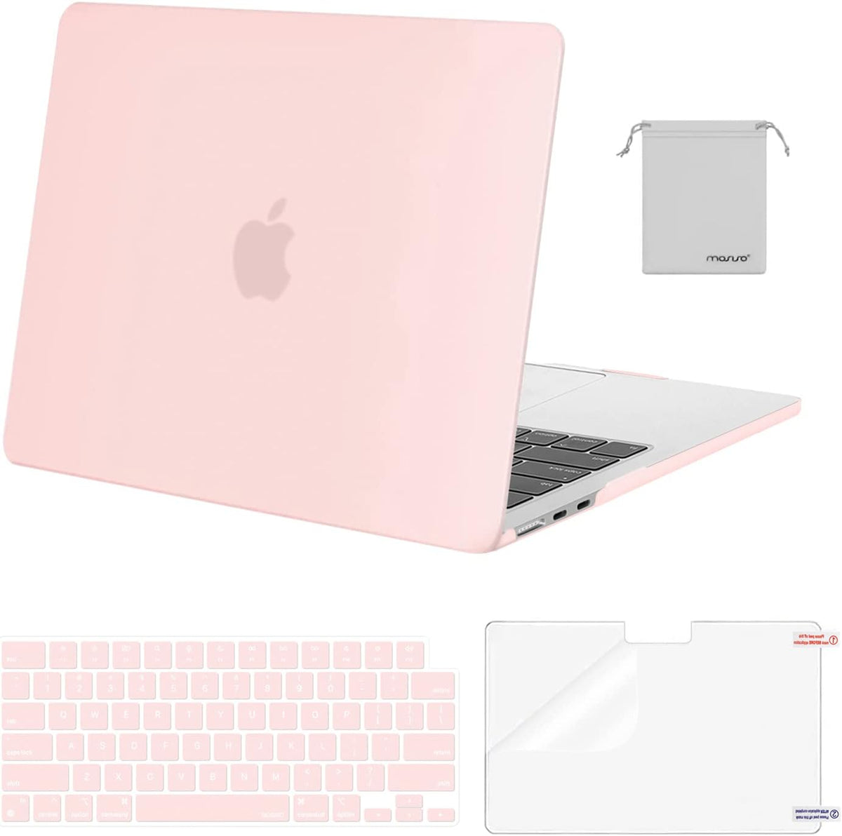 MOSISO Compatible with MacBook Air 13 inch Case M2-M5 2022-2026 A3449 A3240 A3113 A2681, 4 in 1 Protective Kit: Hard Shell, Keyboard Cover, Screen Film & Storage Pouch