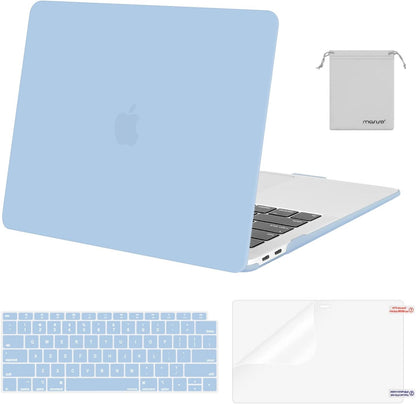 MOSISO Compatible with MacBook Air 13 inch Case M1 2018-2021 A2337 A2179 A1932, Protective Hard Shell & Keyboard Cover & Screen Film & Pouch