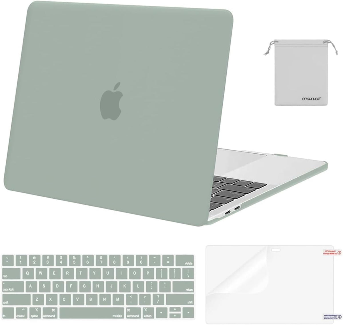 MOSISO Compatible with MacBook Pro 13 inch Case M2/M1 2016-2026 A2338 A2251 A2289 A2159 A1989 A1708 A1706,Plastic Hard Shell&Keyboard Cover&Screen Film&Storage Bag