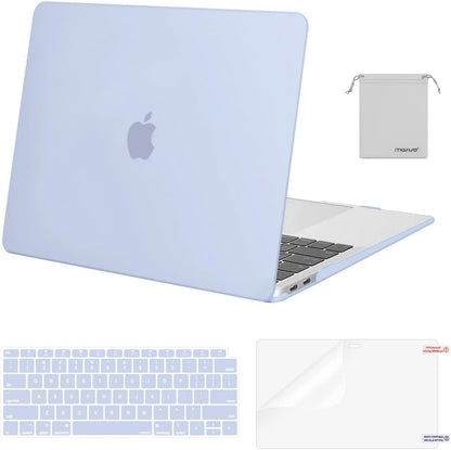 MOSISO Compatible with MacBook Air 13 inch Case M1 2018-2021 A2337 A2179 A1932, Protective Hard Shell & Keyboard Cover & Screen Film & Pouch