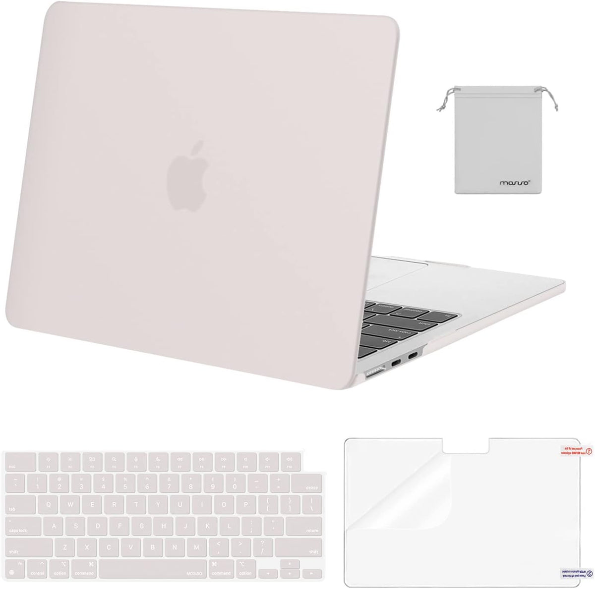 MOSISO Compatible with MacBook Air 13 inch Case M2-M5 2022-2026 A3449 A3240 A3113 A2681, 4 in 1 Protective Kit: Hard Shell, Keyboard Cover, Screen Film & Storage Pouch