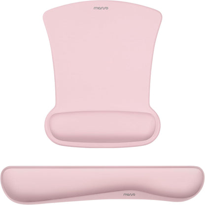 MOSISO Light‑Purple Ergonomic Memory‑Foam Keyboard & Mouse Wrist Rest Set, Non‑Slip Wrist Support Pads for Office Gaming Home Workspace
