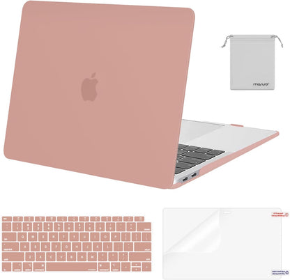 MOSISO Compatible with MacBook Air 13 inch Case M1 2018-2021 A2337 A2179 A1932, Protective Hard Shell & Keyboard Cover & Screen Film & Pouch
