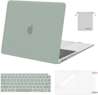 MOSISO Compatible with MacBook Air 13 inch Case M1 2018-2021 A2337 A2179 A1932, Protective Hard Shell & Keyboard Cover & Screen Film & Pouch