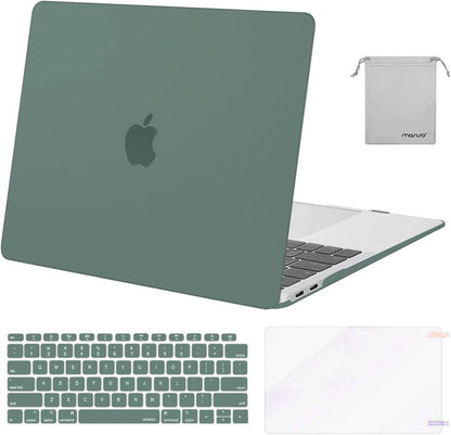 MOSISO Compatible with MacBook Air 13 inch Case M1 2018-2021 A2337 A2179 A1932, Protective Hard Shell & Keyboard Cover & Screen Film & Pouch