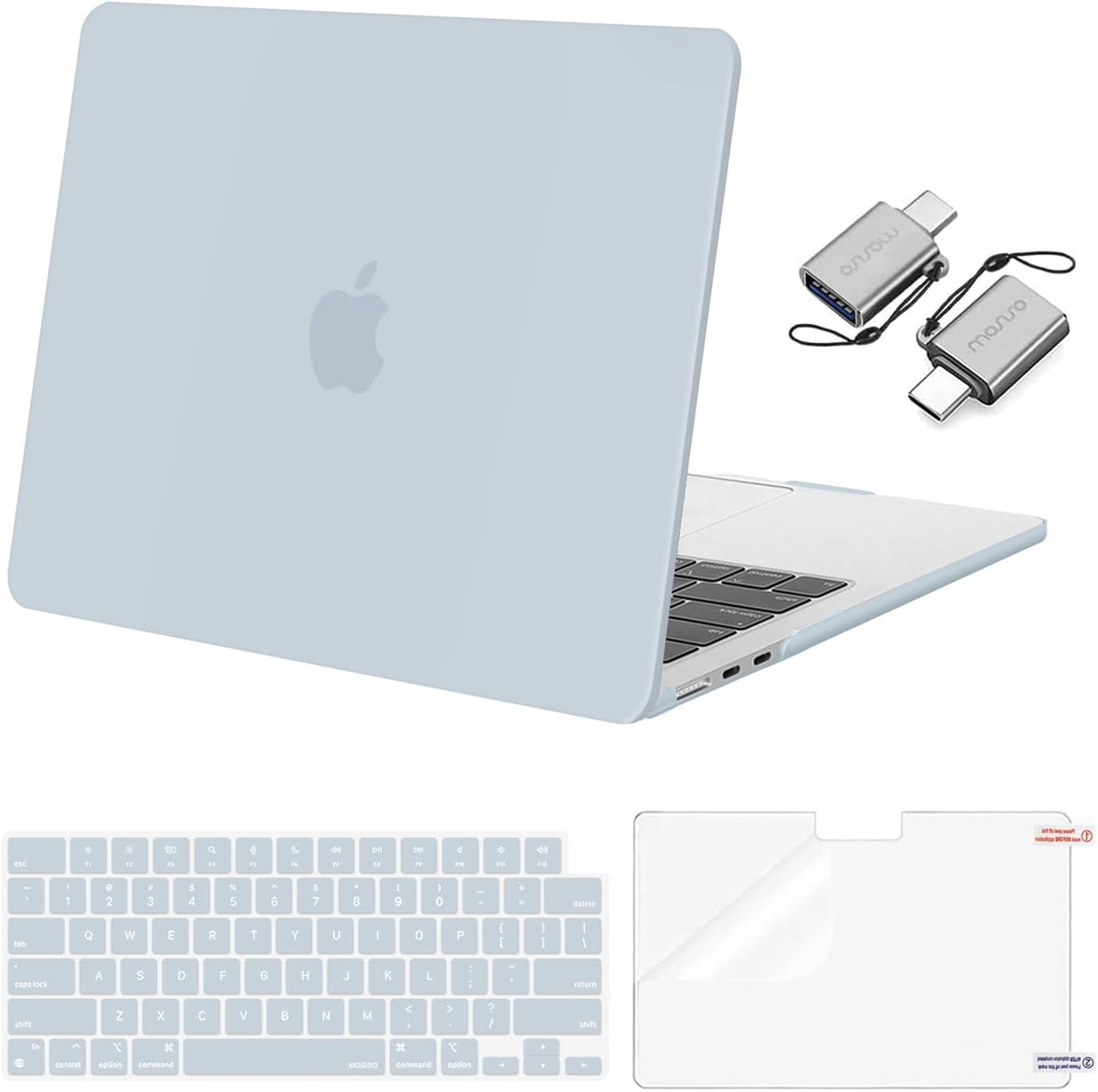 MOSISO Compatible with MacBook Air 13 inch Case M2-M5 2022-2026 A3449 A3240 A3113 A2681, 3 in 1 Heavy Duty Crack Resistant Hard Case with TPU Bumper