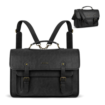 MOSISO 3-in-1 PU Leather Laptop Bag, Multi-Pocket Waterproof Backpack, Fits 15.6–17.3 Inch MacBook HP Dell Lenovo Notebook