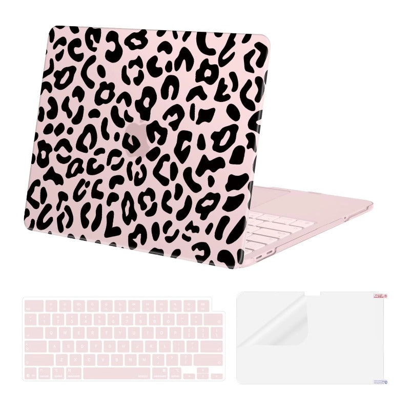 MOSISO Leopard Grain Hard Case for MacBook Neo 13 inch 2026 A3404, 3 in 1 Crack-Resistant Protective Hard Shell, Keyboard Cover & Screen Protector