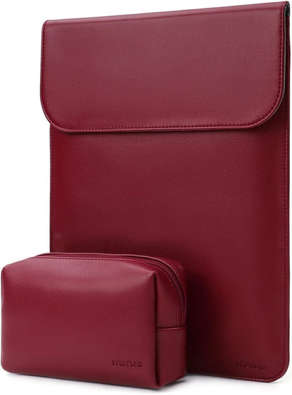 MOSISO Faux Suede Magnetic Laptop Sleeve 2-in-1 Kit with Matching Accessory Pouch, Fits 13–13.3 Inch MacBook Neo Air Pro Notebook