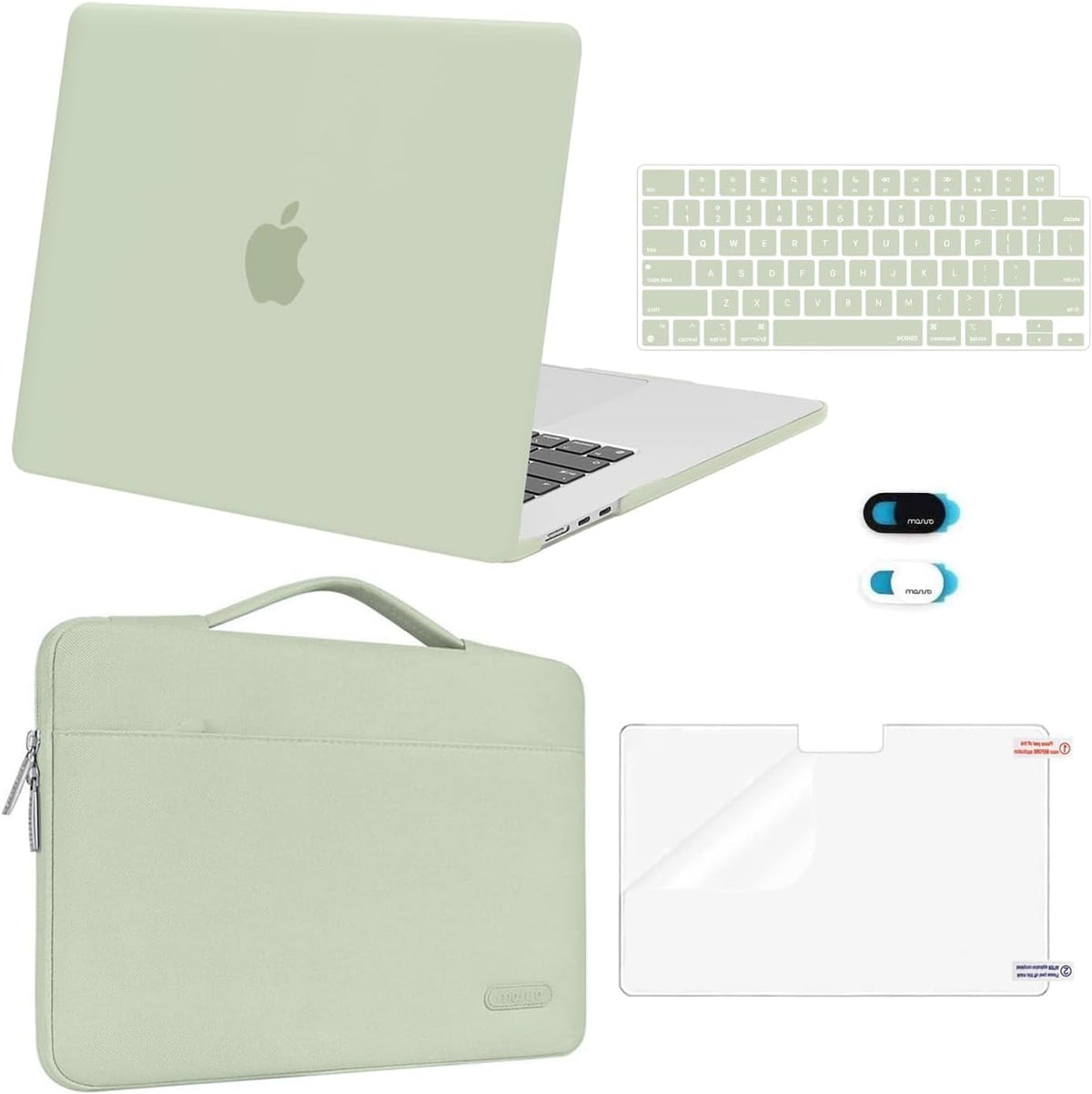 MOSISO Compatible with MacBook Air 13 inch Case M2-M5 2022-2026 A3449 A3240 A3113 A2681, Hard Shell, Sleeve Bag, Keyboard Skin, Webcam Cover & Screen Film