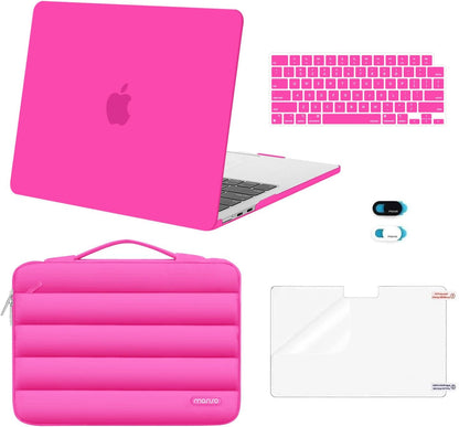MOSISO Compatible with MacBook Air 13 inch Case M2-M5 2022-2026 A3449 A3240 A3113 A2681, 5 in 1 Protective Kit: Hard Case, Puffy Bag, Keyboard Cover, Webcam Cover & Screen Film