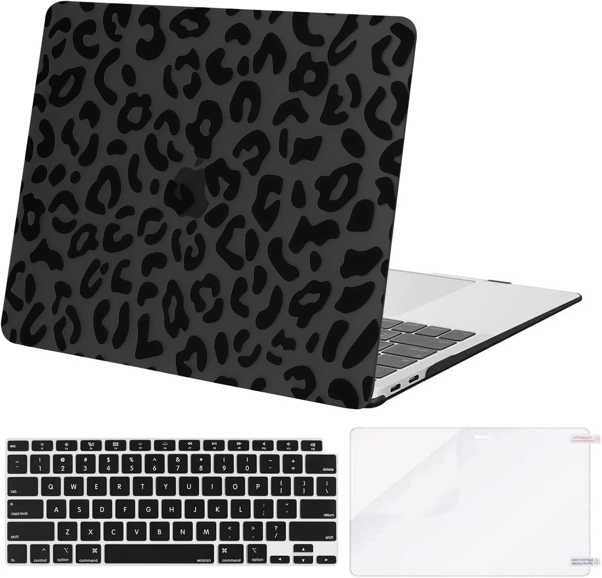 MOSISO Compatible with MacBook Air 13 inch Case Retina Display, Plastic Leopard Grain Hard Shell Case&Keyboard Cover&Screen Protector
