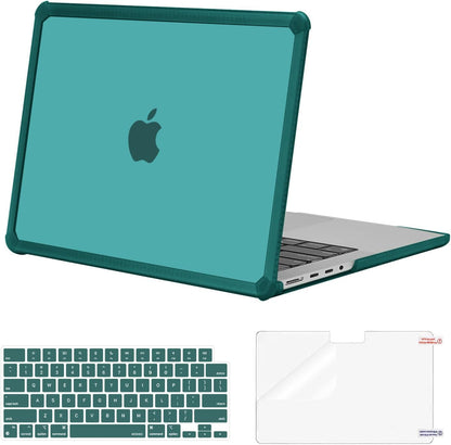 MOSISO Compatible with MacBook Pro 14 inch Case 2021-2026 M5-M1, Anti-Cracking Heavy Duty TPU Bumper Hard Case & Keyboard Skin & Screen Film