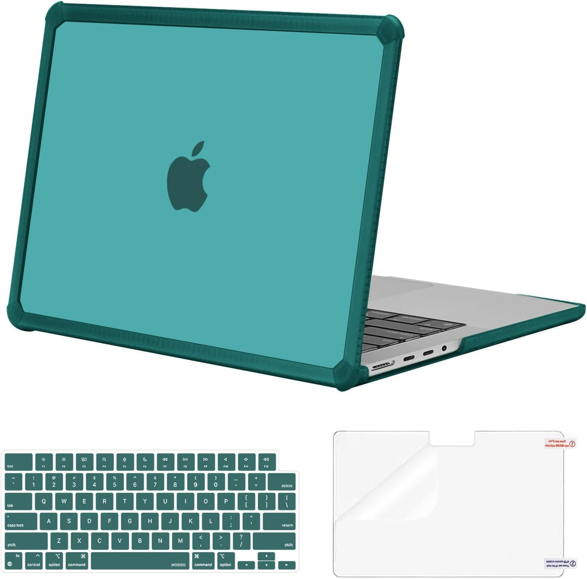 MOSISO Compatible with MacBook Pro 14 inch Case 2021-2026 M5-M1, 3 in 1 Kit Anti-Crack, Shockproof, Scratch-Resistant Slim Hard Shell with TPU Bumper