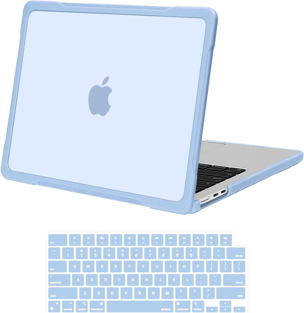 MOSISO Compatible with MacBook Air 13 inch Case M2-M5 2022-2026 A3449 A3240 A3113 A2681, 2 in 1 Kit Crack-Resistant Hard Case with Soft TPU Bumper