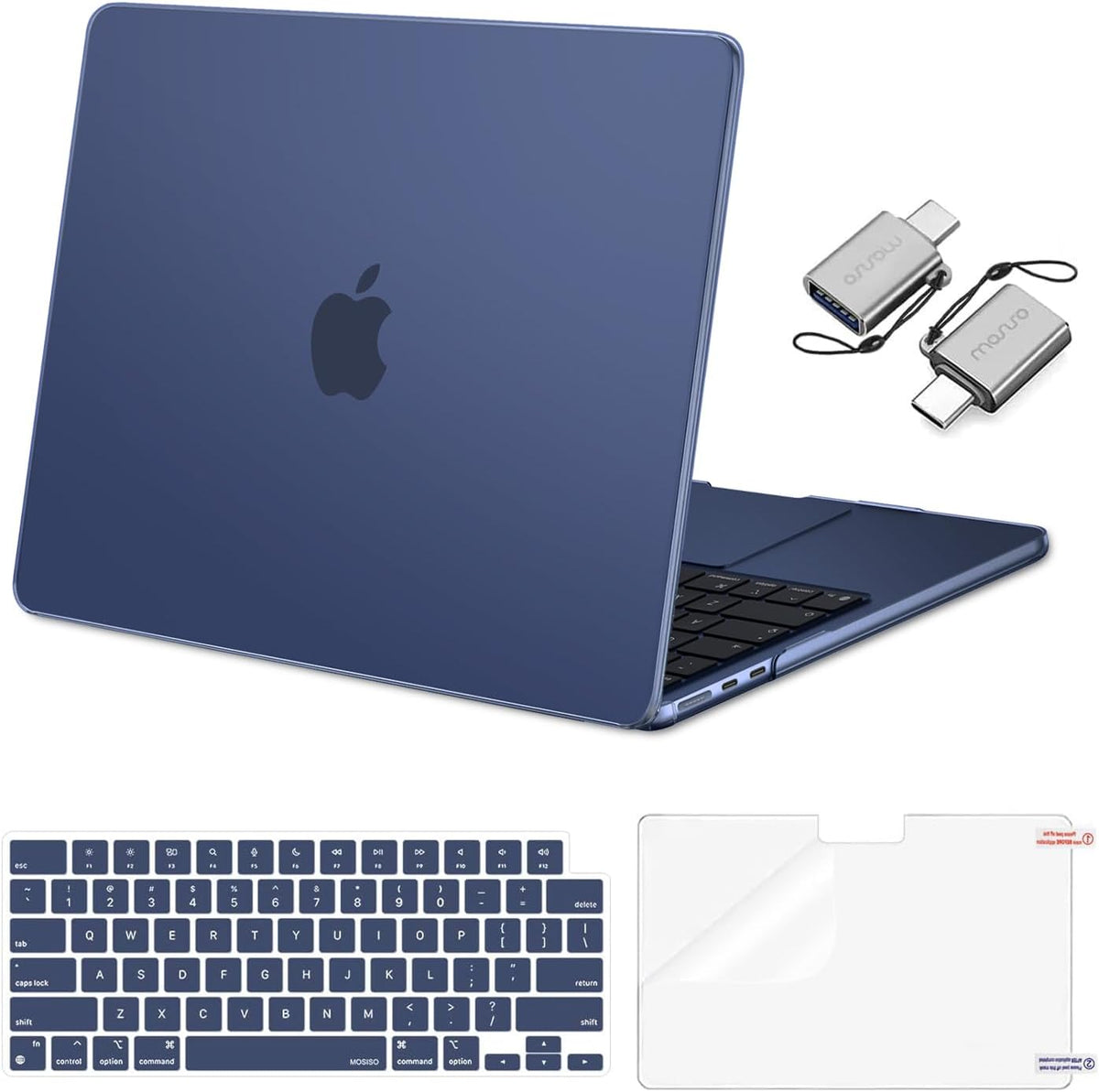 MOSISO Compatible with MacBook Air 13 inch Case M2-M5 2022-2026 A3449 A3240 A3113 A2681, 3 in 1 Heavy Duty Crack Resistant Hard Case with TPU Bumper