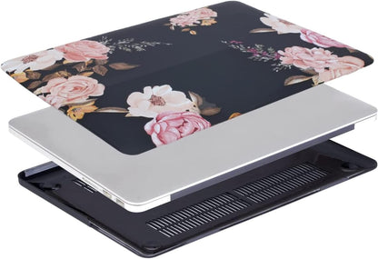 MOSISO Case for MacBook Pro Retina 13 inch, Plastic Peony Hard Shell Case&Keyboard Cover&Screen Protector