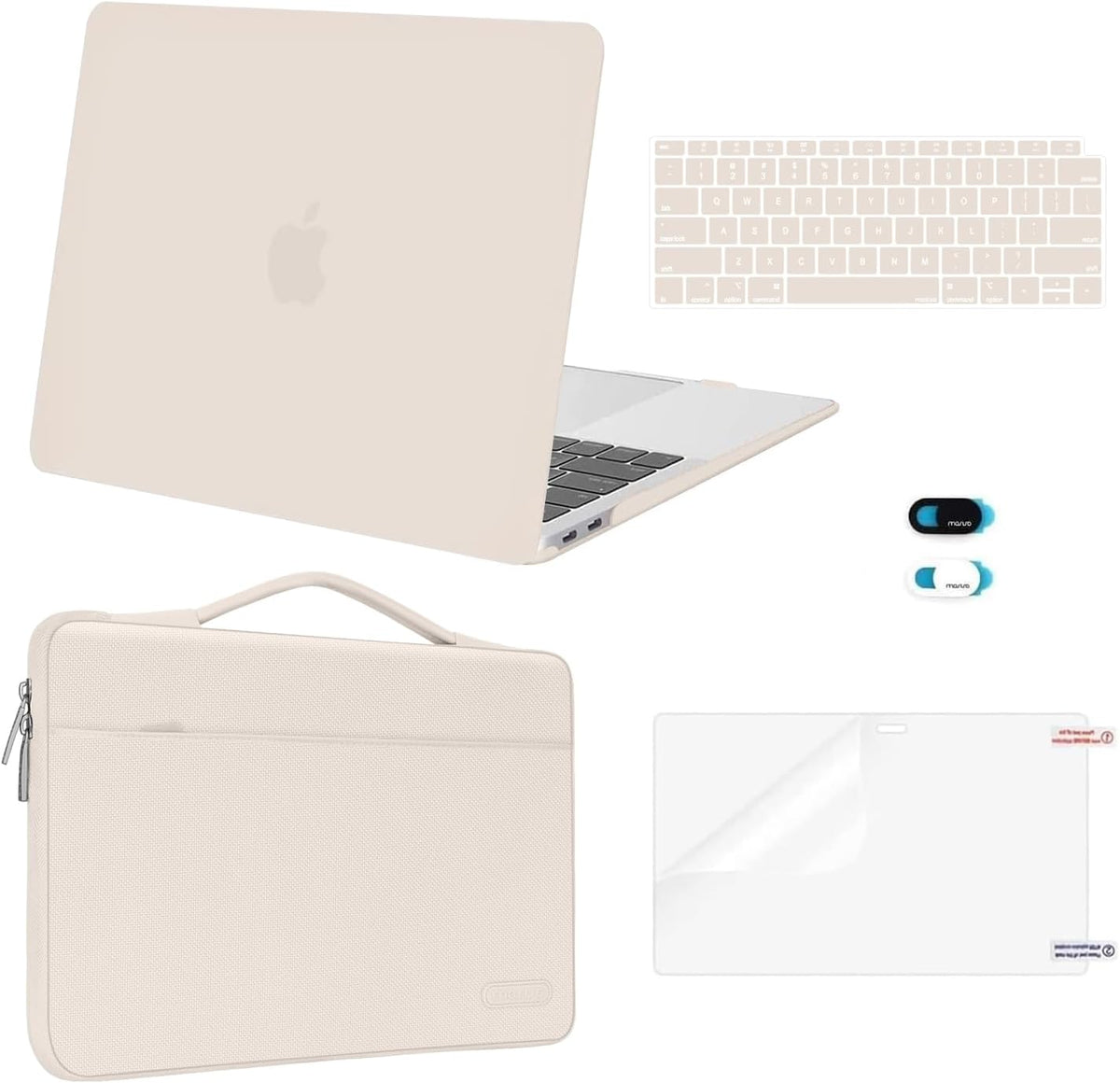 MOSISO for MacBook Air 13 inch Case M1 2018-2020 A2337 A2179 A1932 Retina Display, Plastic Hard Shell, Bag, Keyboard Skin, Webcam Cover & Screen Film