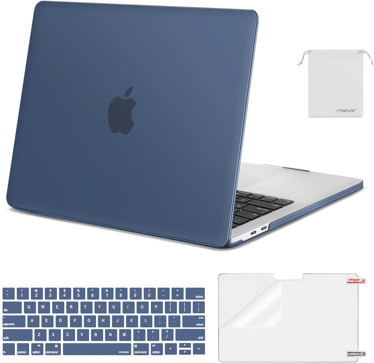 MOSISO Compatible with MacBook Pro 13 inch Case M2/M1 2016-2026 A2338 A2251 A2289 A2159 A1989 A1708 A1706,Plastic Hard Shell&Keyboard Cover&Screen Film&Storage Bag