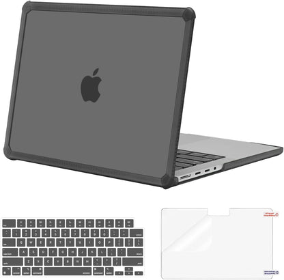 MOSISO Compatible with MacBook Pro 14 inch Case 2021-2026 M5-M1, Anti-Cracking Heavy Duty TPU Bumper Hard Case & Keyboard Skin & Screen Film