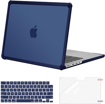 MOSISO Compatible with MacBook Pro 14 inch Case 2021-2026 M5-M1, Anti-Cracking Heavy Duty TPU Bumper Hard Case & Keyboard Skin & Screen Film