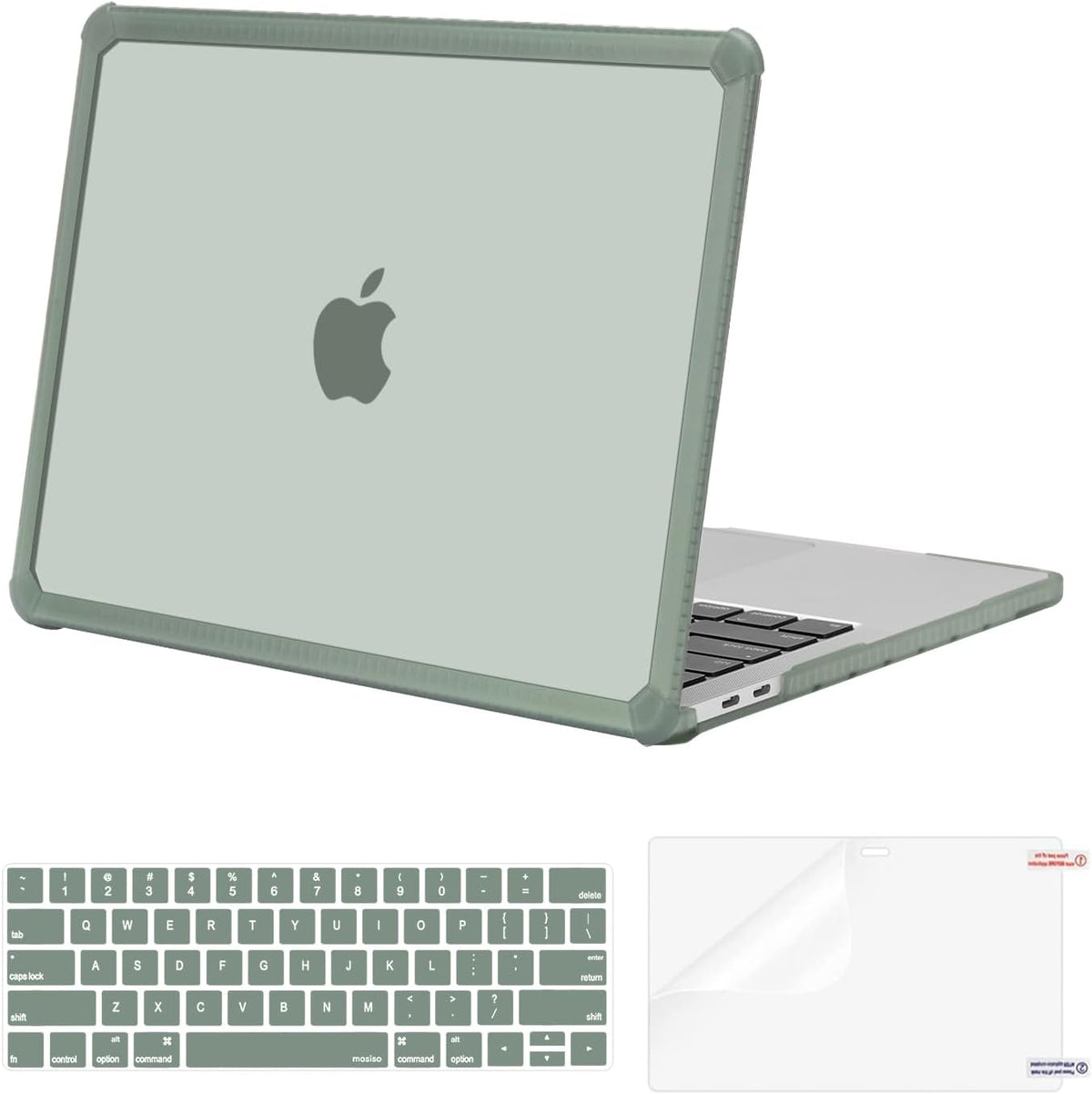 MOSISO Crack-Resistant Cover for MacBook Pro 13 inch Case 2016-2026 M2/M1, Shockproof Heavy Duty Shell with TPU Bumper, Keyboard Cover & Screen Film