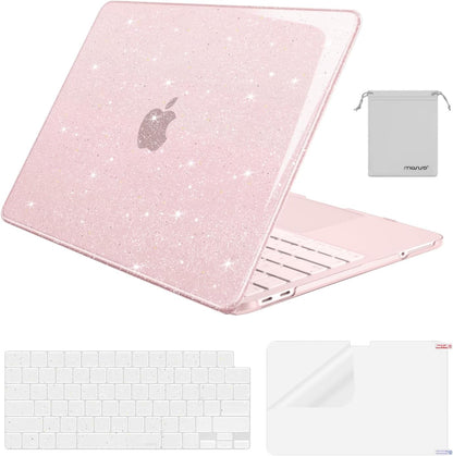 MOSISO Sparkly Glitter Case Compatible with MacBook Neo Case 13 inch 2026 Release Model A3404 with A18 Pro Chip, Crack-Resistant Protective Hard Shell Case&Keyboard Cover&ScreenFilm&Pouch, Transparent mysite