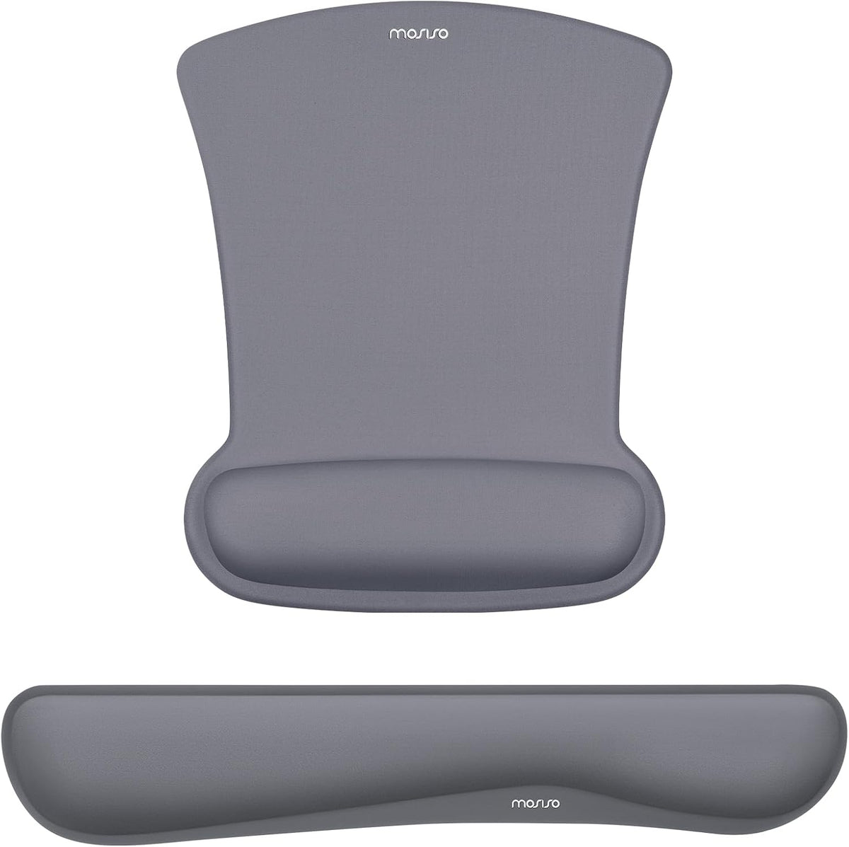 MOSISO Light‑Purple Ergonomic Memory‑Foam Keyboard & Mouse Wrist Rest Set, Non‑Slip Wrist Support Pads for Office Gaming Home Workspace