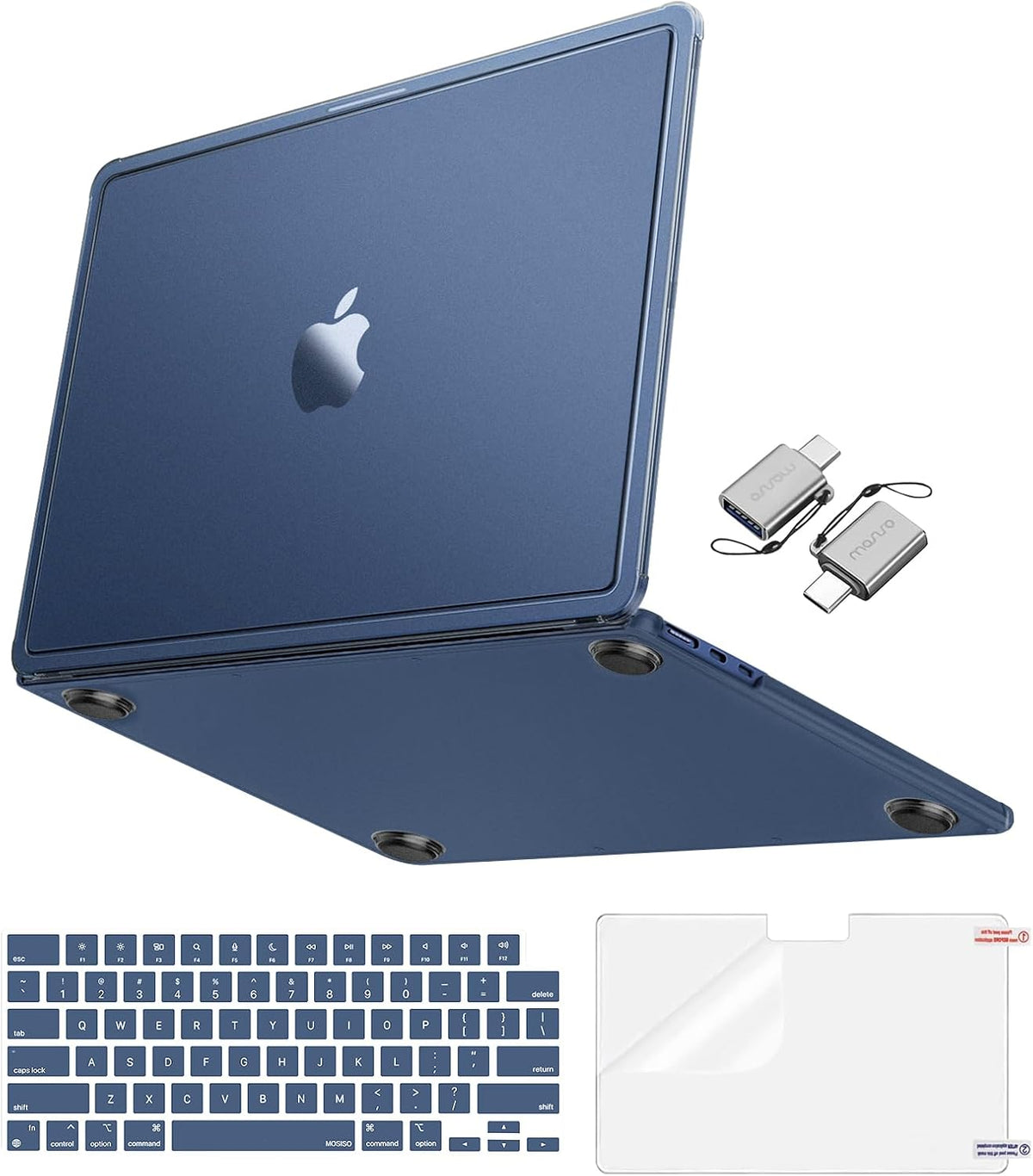 MOSISO 4-in-1 Hard Shell Case for MacBook Air 13 & 13.6 Inch M5 M4 M3 M2 (2026-2022) — A3449/A3240/A3113/A2681, Matte Anti-Fingerprint Kit