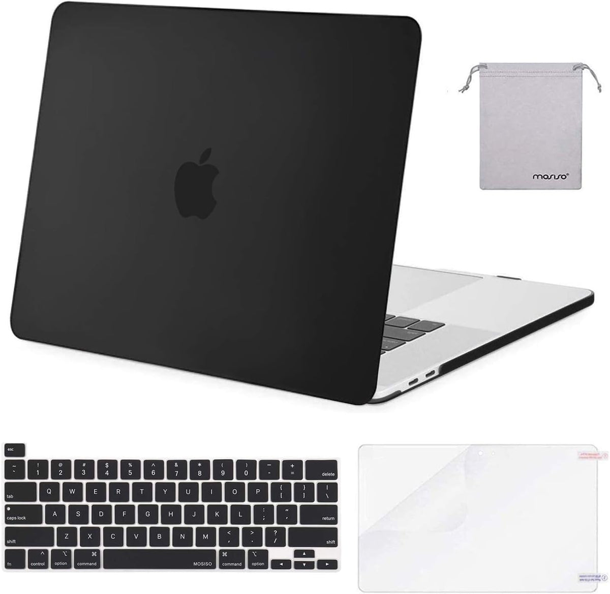 MOSISO Compatible with MacBook Pro 16 inch Case 2020 2019 Release A2141 with Touch Bar Touch ID, Protective Plastic Hard Shell Case & Keyboard Cover & Screen Protector & Storage Bag