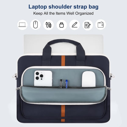 MOSISO 15-16 Inch Padded Laptop Shoulder Messenger Bag, Multi Front Pockets, Removable Strap & Rear Trolley Sleeve