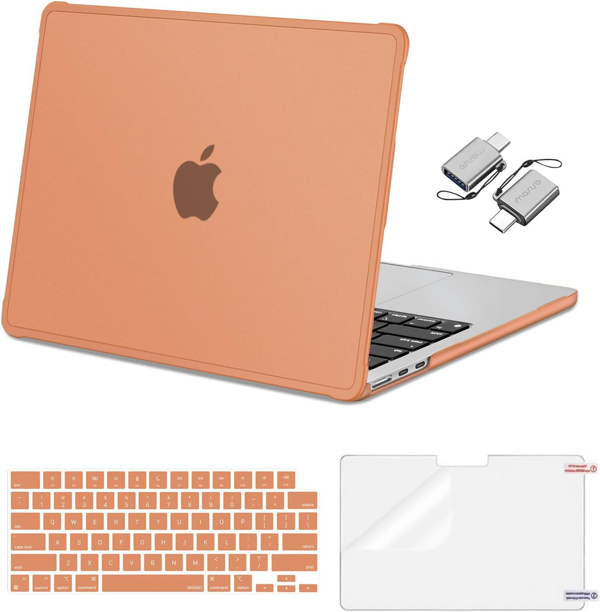 MOSISO Compatible with MacBook Air 13 inch Case M5 M4 M3 M2 2026-2022 A3449 A3240 A3113 A2681,Protective Hard Case&Keyboard Skin&Screen Film&Type C with TPU Bumper for MacBook Air 13.6, Pink mysite
