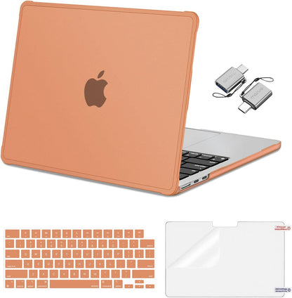 MOSISO Compatible with MacBook Air 13 inch Case M5 M4 M3 M2 2026-2022 A3449 A3240 A3113 A2681,Protective Hard Case&Keyboard Skin&Screen Film&Type C with TPU Bumper for MacBook Air 13.6, Pink mysite