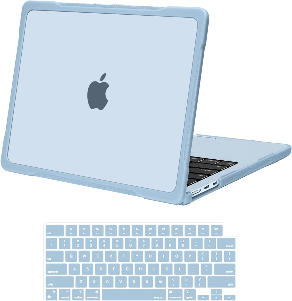 MOSISO Compatible with MacBook Air 13 inch Case M2-M5 2022-2026 A3449 A3240 A3113 A2681, 2 in 1 Kit Crack-Resistant Hard Case with Soft TPU Bumper