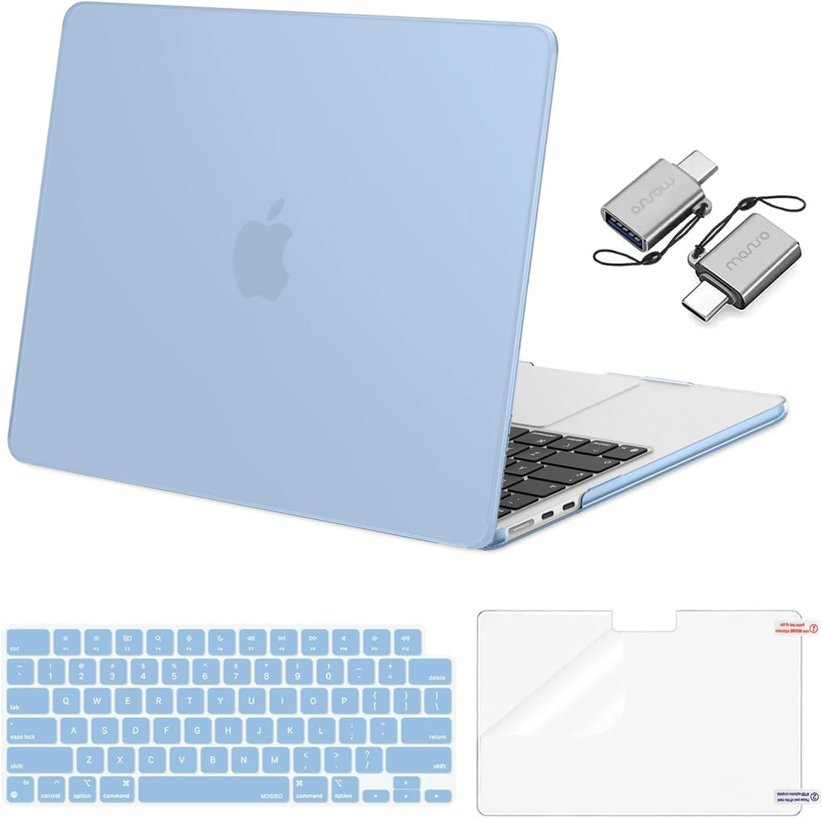 MOSISO Compatible with MacBook Air 13 inch Case M2-M5 2022-2026 A3449 A3240 A3113 A2681, 3 in 1 Heavy Duty Crack Resistant Hard Case with TPU Bumper
