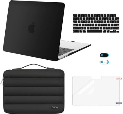 MOSISO Compatible with MacBook Air 13 inch Case M2-M5 2022-2026 A3449 A3240 A3113 A2681, 5 in 1 Protective Kit: Hard Case, Puffy Bag, Keyboard Cover, Webcam Cover & Screen Film
