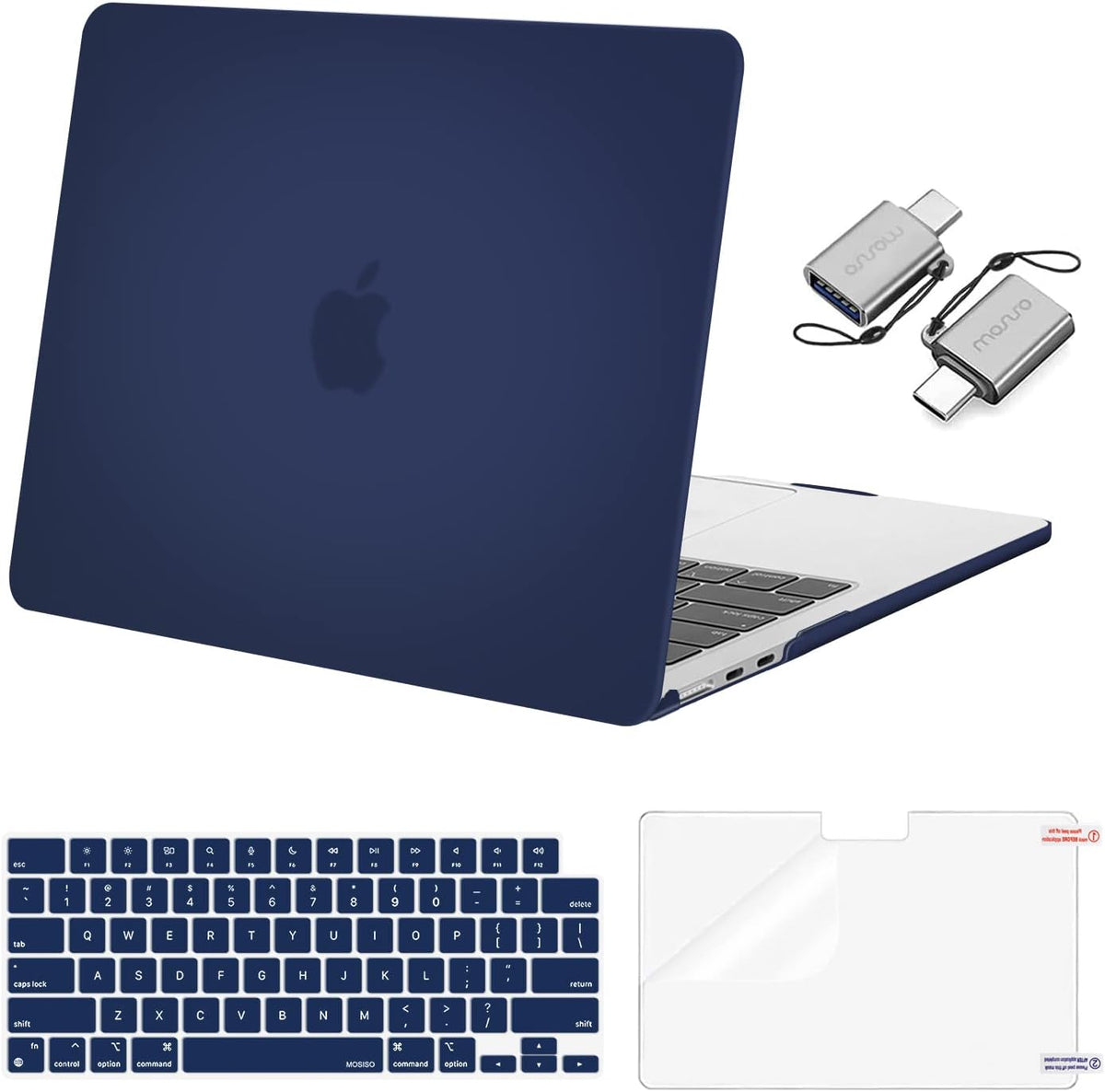 MOSISO Compatible with MacBook Air 13 inch Case M2-M5 2022-2026 A3449 A3240 A3113 A2681, 3 in 1 Heavy Duty Crack Resistant Hard Case with TPU Bumper