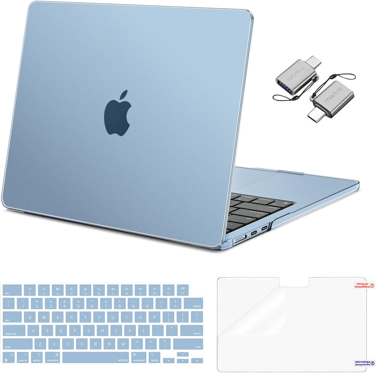 MOSISO Compatible with MacBook Air 13 inch Case M2-M5 2022-2026 A3449 A3240 A3113 A2681, 3 in 1 Heavy Duty Crack Resistant Hard Case with TPU Bumper