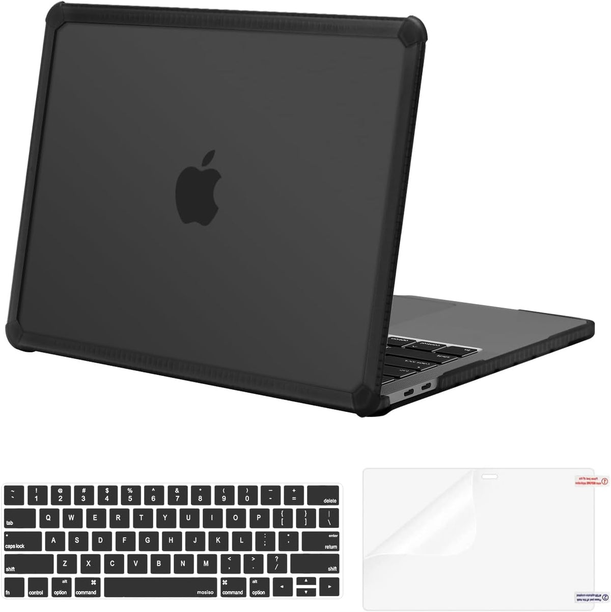MOSISO Crack-Resistant Cover for MacBook Pro 13 inch Case 2016-2026 M2/M1, Shockproof Heavy Duty Shell with TPU Bumper, Keyboard Cover & Screen Film