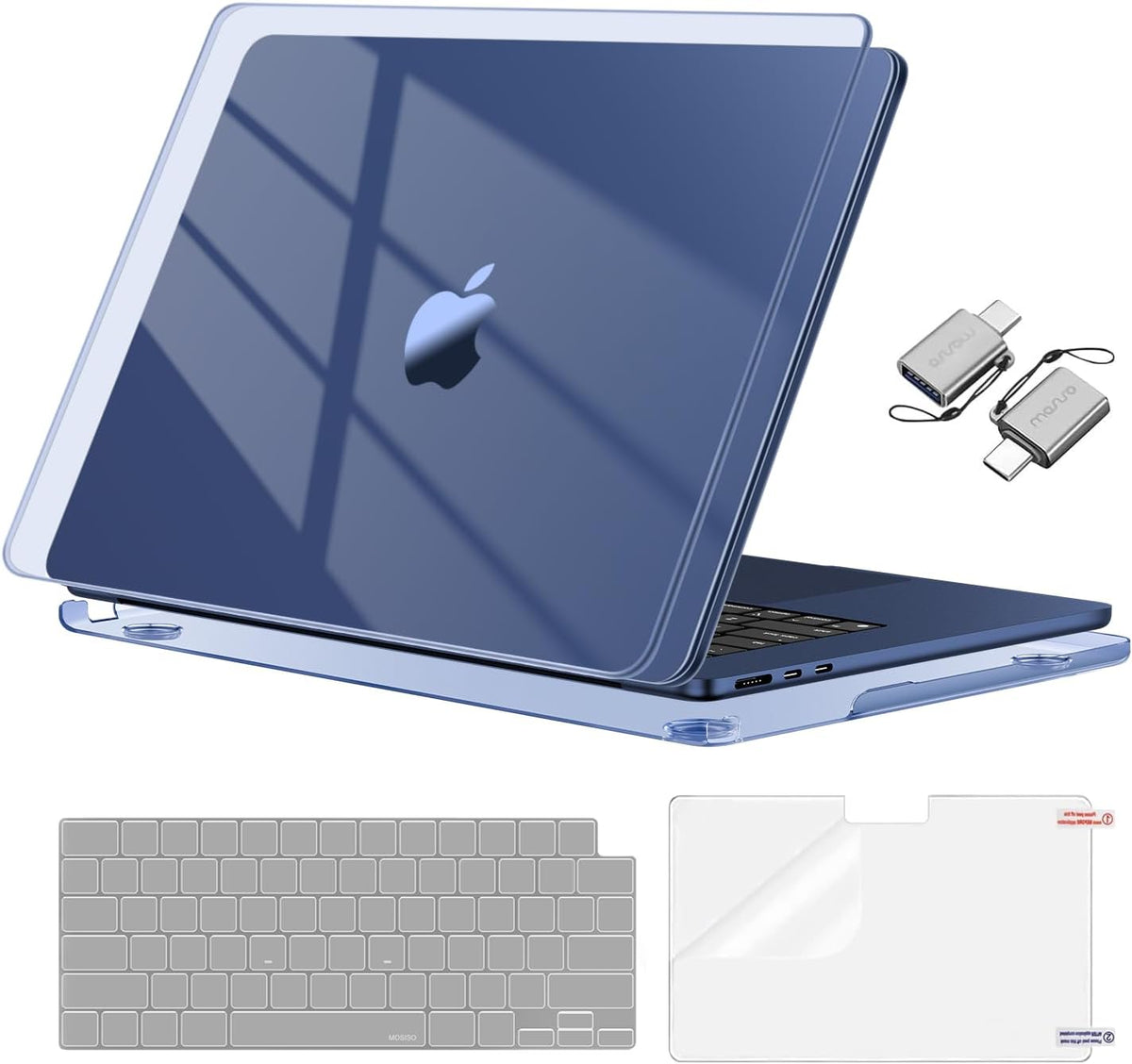 MOSISO Compatible with MacBook Air 13 inch Case M2-M5 2022-2026 A2681 A3113 A3240, 4 in 1 Surpass Natural Beauty Hard Shell, Keyboard Cover, Screen Film & USB C Adapter
