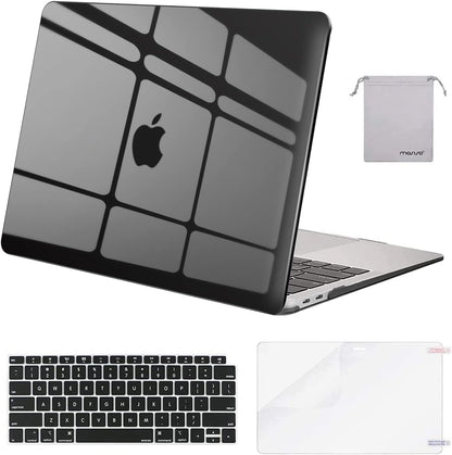 MOSISO Compatible with MacBook Air 13 inch Case M1 2018-2021 A2337 A2179 A1932, Protective Hard Shell & Keyboard Cover & Screen Film & Pouch
