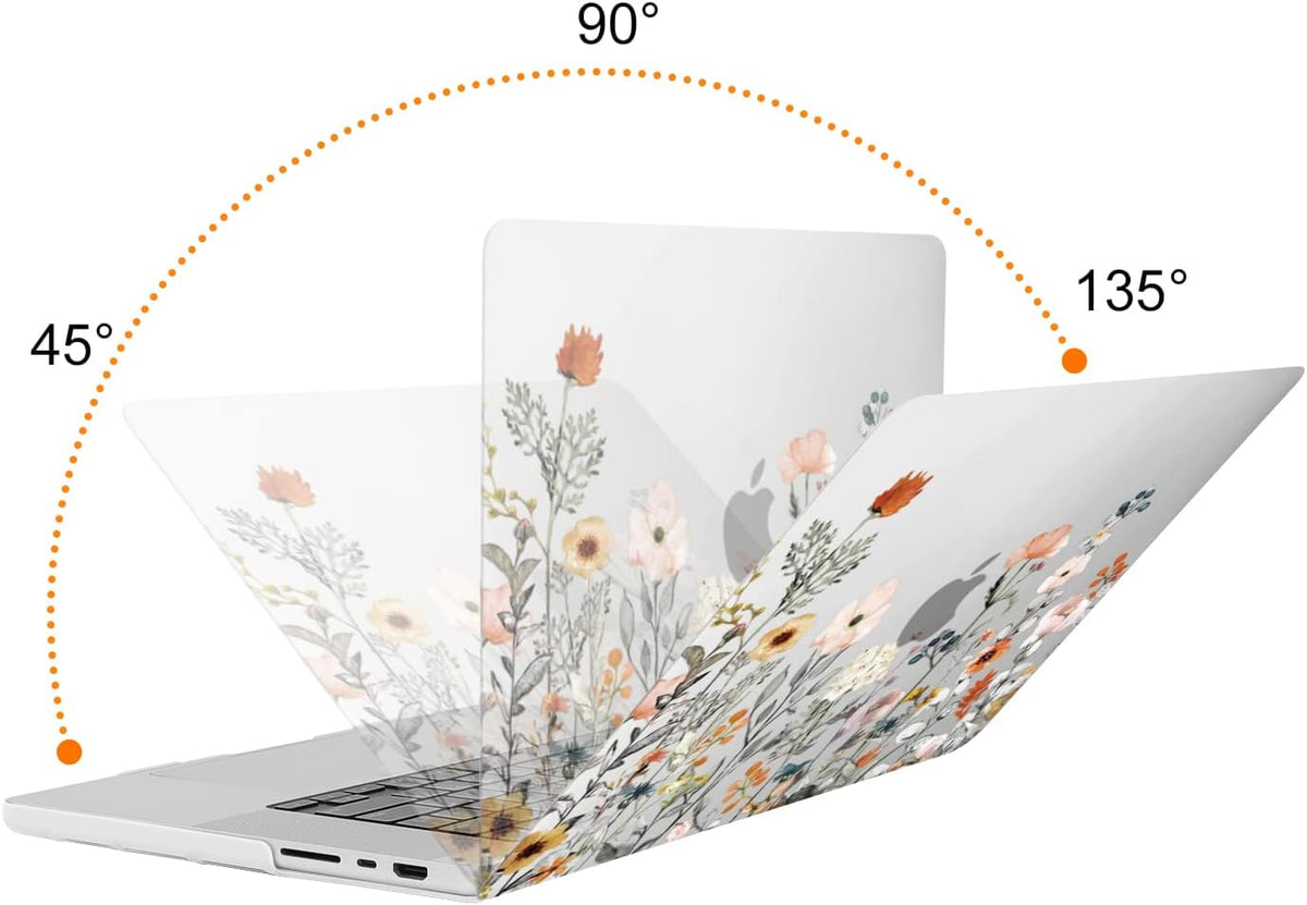 MOSISO Compatible with MacBook Pro 16 inch Case 2026-2021 M5-M1 A3403 A3186 A2991 A2780 A2485 Pro Max, Plastic Garden Flowers Hard Case&Keyboard Cover&Screen Protector
