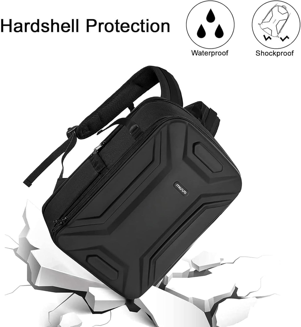 MOSISO Camera Backpack, DSLR/SLR/Mirrorless Camera Bag Waterproof Symmetric Geometric Hard Shell with Tripod Holder&15-16 inch Laptop Compartment Compatible with Canon/Nikon/Sony, Black mysite
