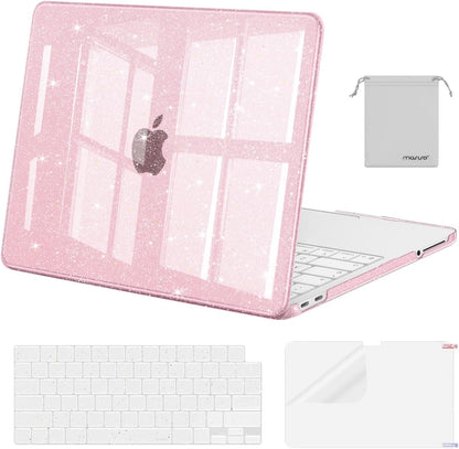 MOSISO Sparkly Glitter Case Compatible with MacBook Neo Case 13 inch 2026 | Model A3404 with A18 Pro Chip, Crack‑Resistant Protective Hard Shell Case&Keyboard Cover&ScreenFilm&Pouch