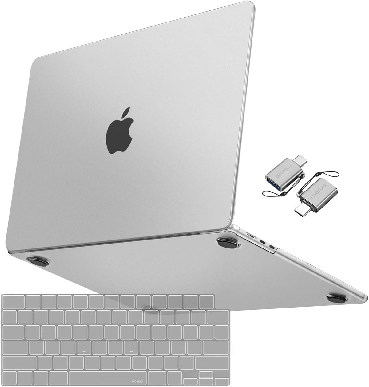 MOSISO Compatible with MacBook Air 15 inch Case 2025 2024 2023 Release M4 A3241 M3 A3114 M2 A2941, Ultra-Thin Natural Original Color Plastic Hard Shell Case & Keyboard Cover & Type C, Frost Clear