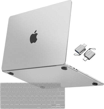 MOSISO Compatible with MacBook Air 15 inch Case 2025 2024 2023 Release M4 A3241 M3 A3114 M2 A2941, Ultra-Thin Natural Original Color Plastic Hard Shell Case & Keyboard Cover & Type C, Frost Clear