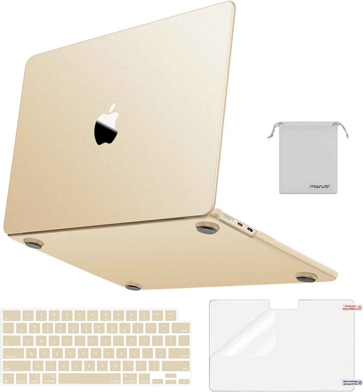 MOSISO Compatible with MacBook Air 13 inch Case M2-M5 2022-2026 A3449 A3240 A3113 A2681, 4 in 1 Matte Hard Shell Kit, Anti-Fingerprint Ultra Thin