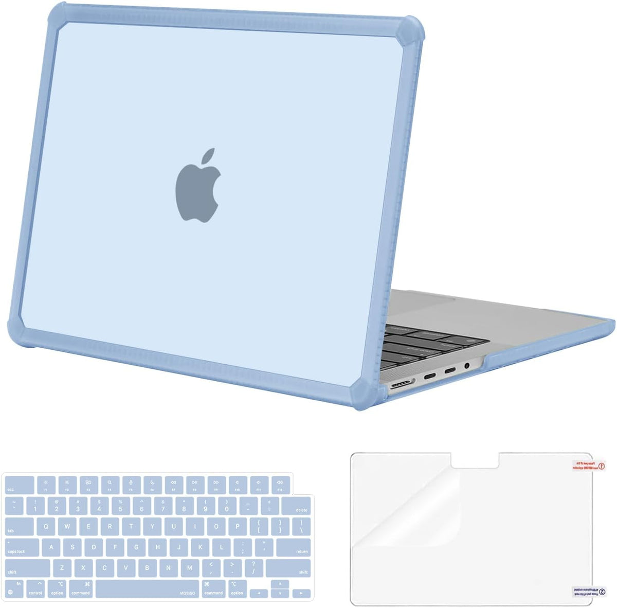 MOSISO Compatible with MacBook Pro 14 inch Case 2021-2026 M5-M1, 3 in 1 Kit Anti-Crack, Shockproof, Scratch-Resistant Slim Hard Shell with TPU Bumper